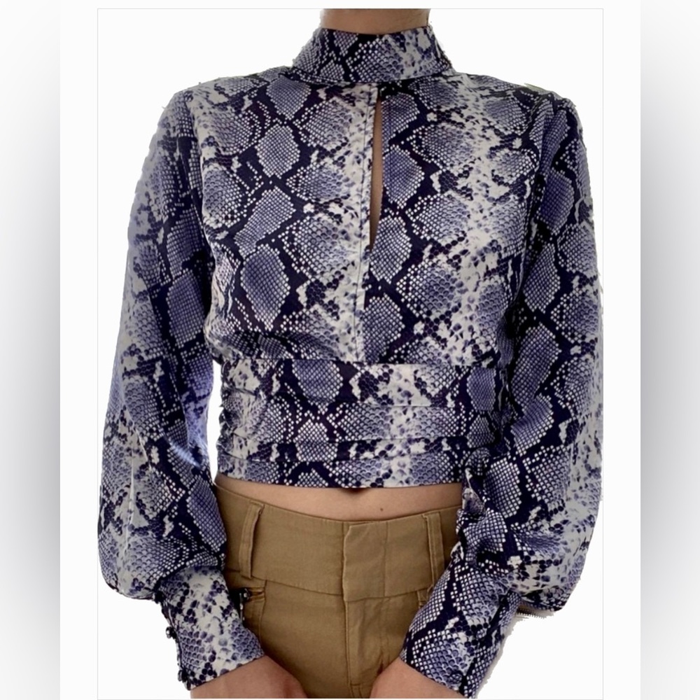 Topshop Backless Python Print Backless Keyhole Sa… - image 1